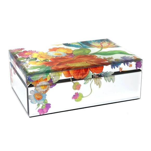 Brand New Mackenzie Childs Flower Market Reflections Jewelry Box - Picture 1 of 14